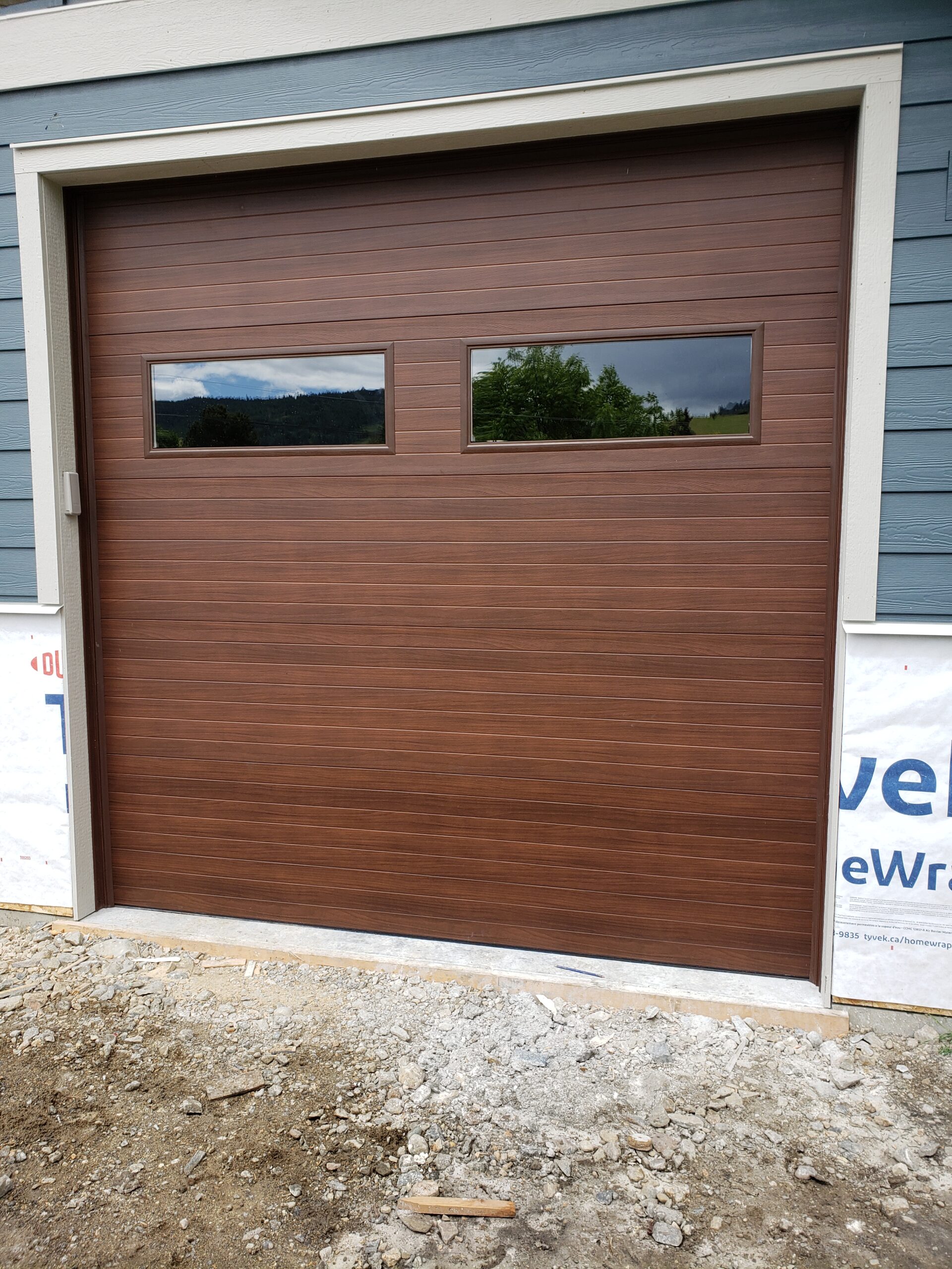 Custom plank wood garage door