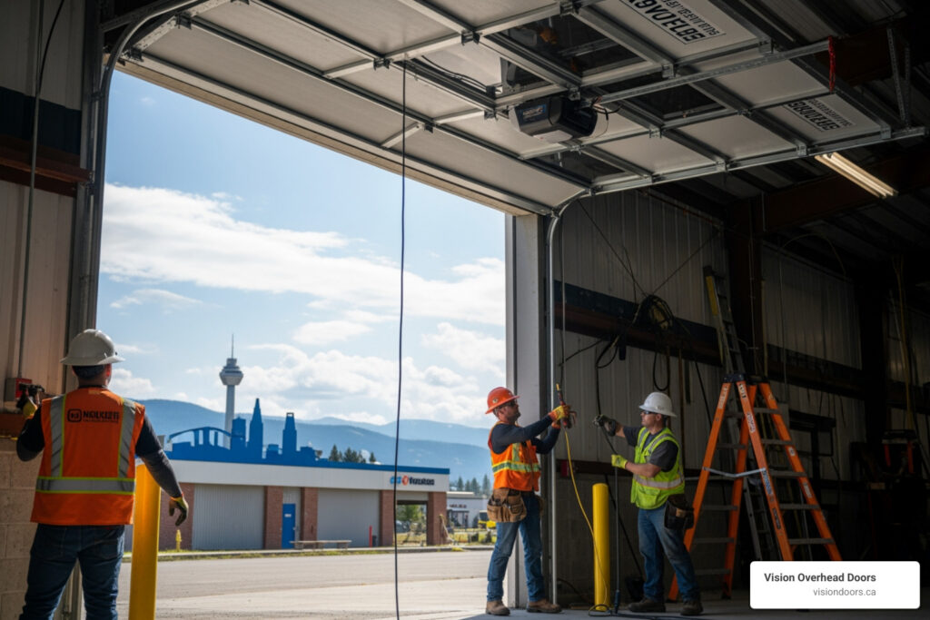 commercial garage door opener installation in vernon, bc