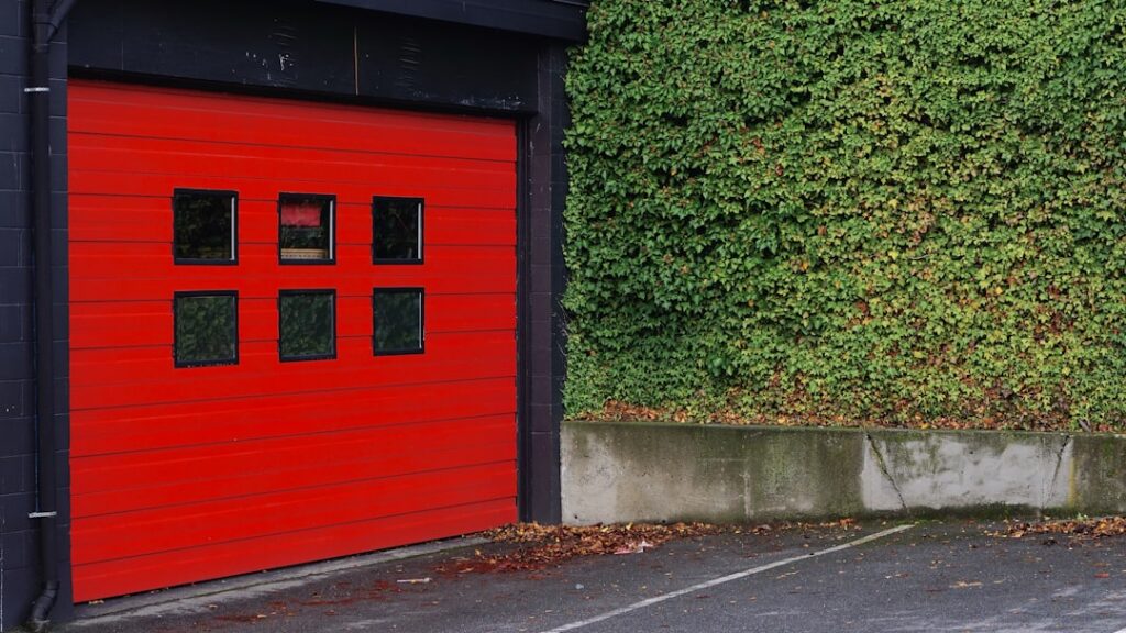 insulated residential garage door on a modern home with energy efficiency and comfort themes