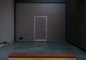 insulated garage door on a modern home exterior