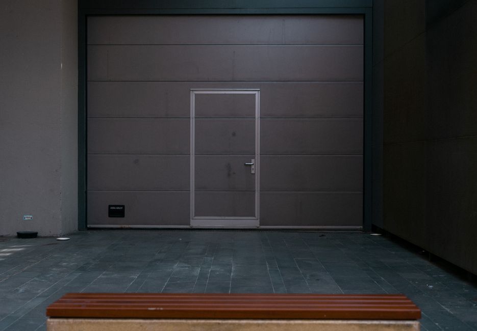 insulated garage door on a modern home exterior